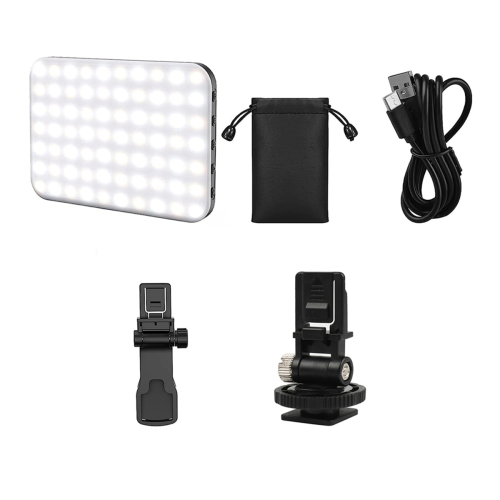 Selfie-lys til videofyldning 60 LED'er justerbar 3 lystilstande sort