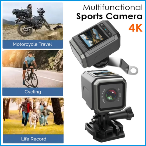 Αδιάβροχη κάμερα WiFi 4K Ultra HD με οθόνη LCD για αθλήματα 2