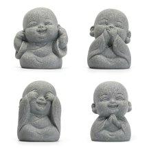 4PCS Laughing Buddha Statue for Good Luck Feng Shui Decor