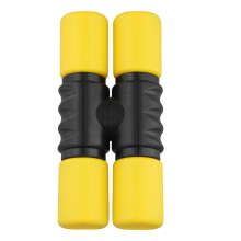Shaker portátil com duas fileiras e agitador de ritmo, brinquedo amarelo