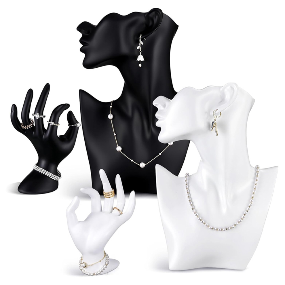 Hars sieraden mannequin display set ketting oorbel display standaard
