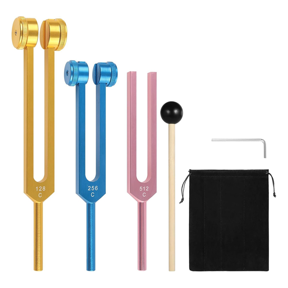 Markenlos 3Pcs Tuning Fork Set (128Hz, 256Hz, 512Hz) Aluminum Forks