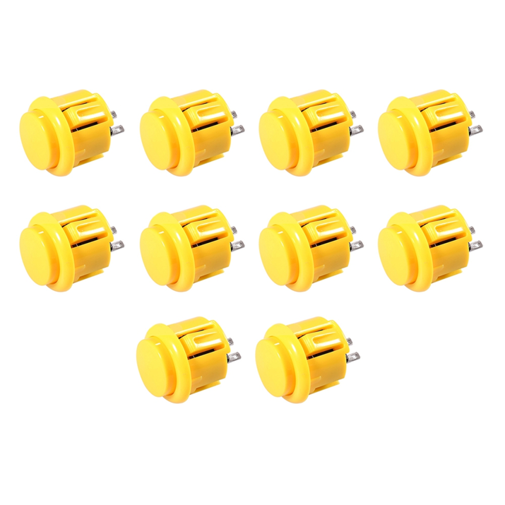 10 Pcs Arcade Buttons 24Mm Responsive Arcade Buttons Yellow 4852954573583