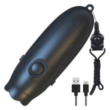 Elektronická píšťalka USB nabíjateľná hlasná píšťalka pre trénerov, čierna