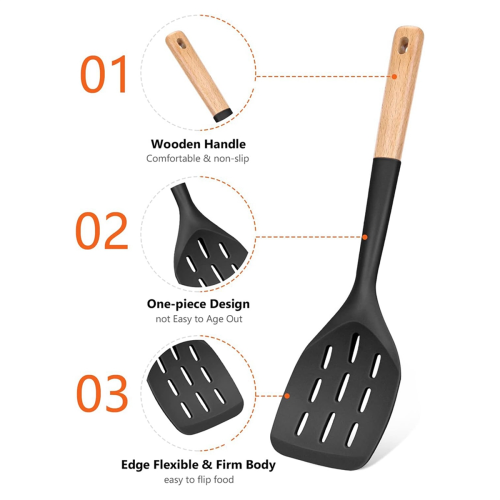 1SET Silicone Spatula, Non Stick Cooking Utensil Set 2
