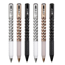 6Pcs Crinkle Pen, Geometric Metal Shape Shifting Switch Pens, 0.5mm