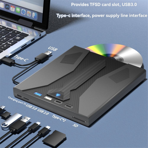Drive óptico externo USB 3.0 Tipo-C CD/DVD para PC e notebook 2