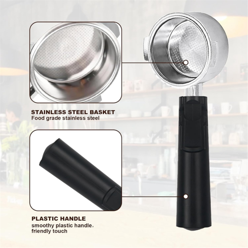 Porte-Filtre À Café - DIOCHE - Modèle Sans Fond - Acier Inoxydable - Poignée Ergonomique - 100Ml Porte-Filtre À Café - DIOCHE - Modèle Sans Fond - Acier Inoxydable - Poignée Ergonomique - 100Ml