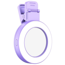 Lumina pentru selfie cu 3 moduri de iluminare, inel de lumină rotativ la 180, clipsabil