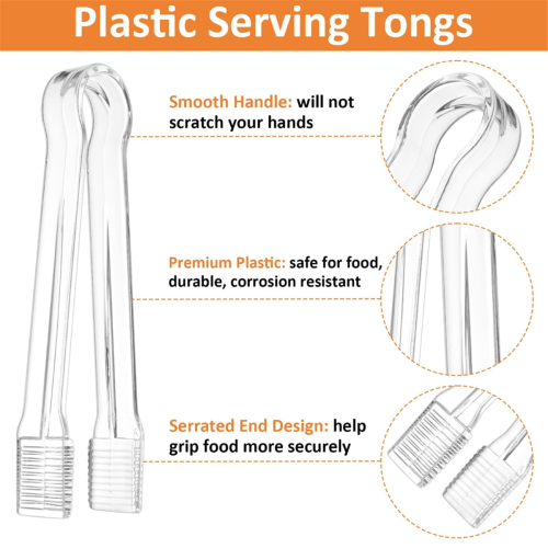 10 PCS Serving Tongs,Clear Kitchen Small Serving Utensils 1