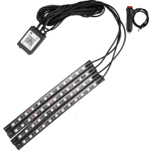 Lumini LED pentru motocicletă, control sonor prin aplicație RGB, 48 de lumini