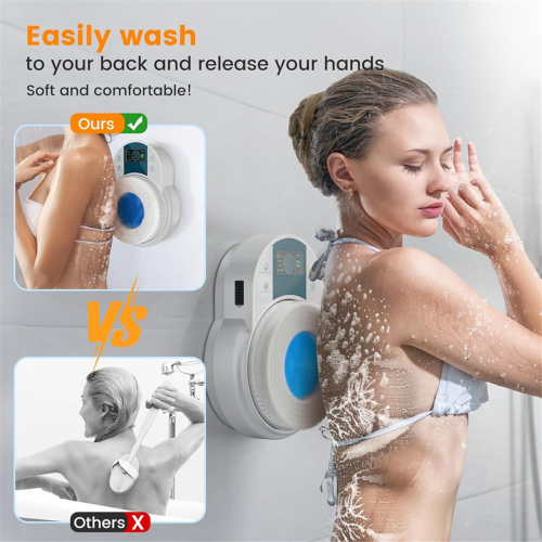 Back Scrubber for Shower,Wall-Mounted Electric Back Scrubber,EU Plug 2