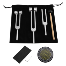 Stimmgabeln zur Heilung - Set 128 Hz, 256 Hz, 512 Hz und Aktivator-Sound