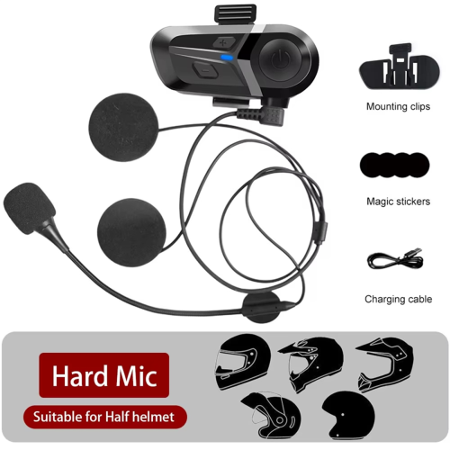 Bluetooth 5.3 Trådløst Hjelmheadset til motorcykler 2