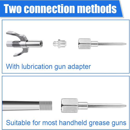 7pcs Grease Accessory Kit, 3 Grease Nozzle 1 Needle Dispenser 1