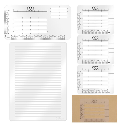 5-teiliges Set geraden Linien-Schablonen