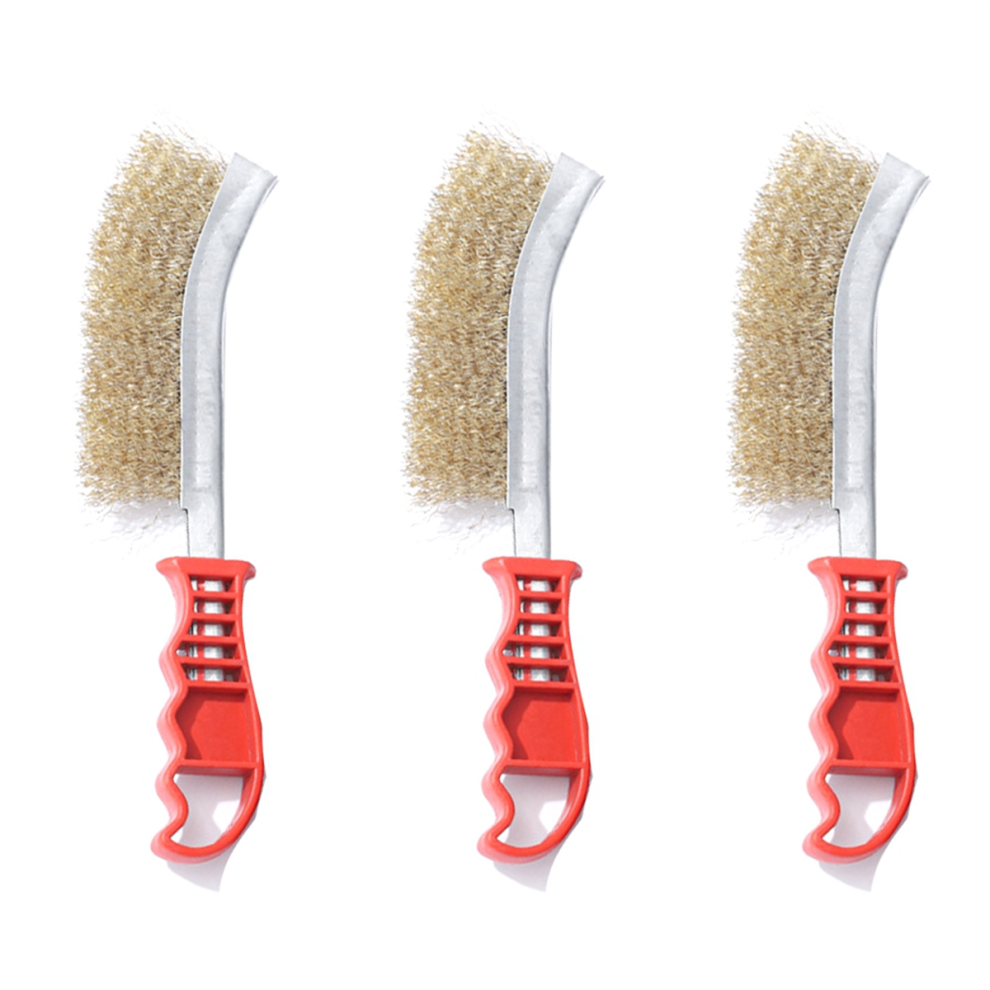 3Pcs Multi-Function Tool Wire Brush Copper Plated Cleaning Brush A 4852954511707