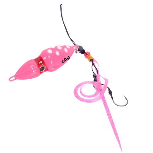 Gourd Slider Jig Τζιγκ για αλμυρά ύδατα Δολώματα jigging Φωτεινό δόλωμα ψαρέματος Ροζ
