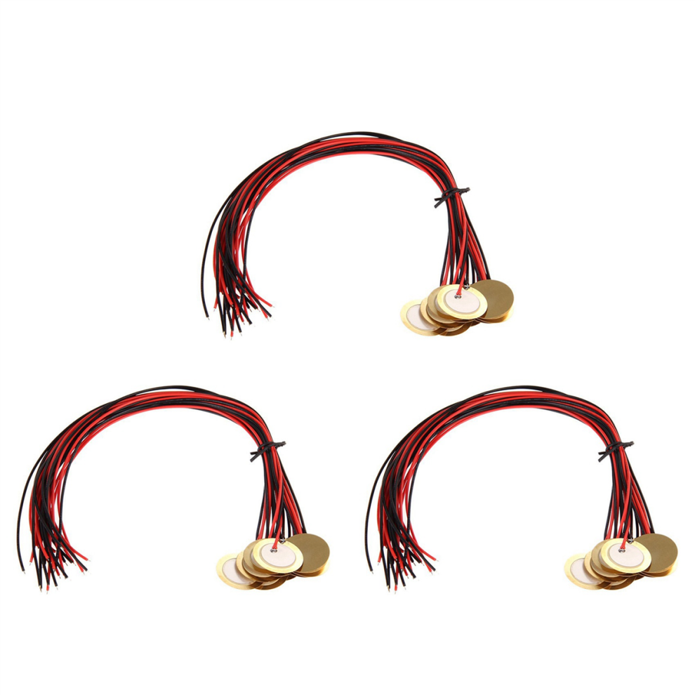 Lot de 12 disques piézoélectriques de 27 mm avec câbles, micro, déclencheur de batterie, micro acoustique