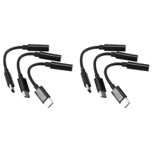 3Pcs Type C to 3.5mm Headphone Audio Adapter(Black)