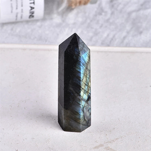 Moonstone Column Natural Labradorite Quartz Crystal Home Decor 7-8cm 2