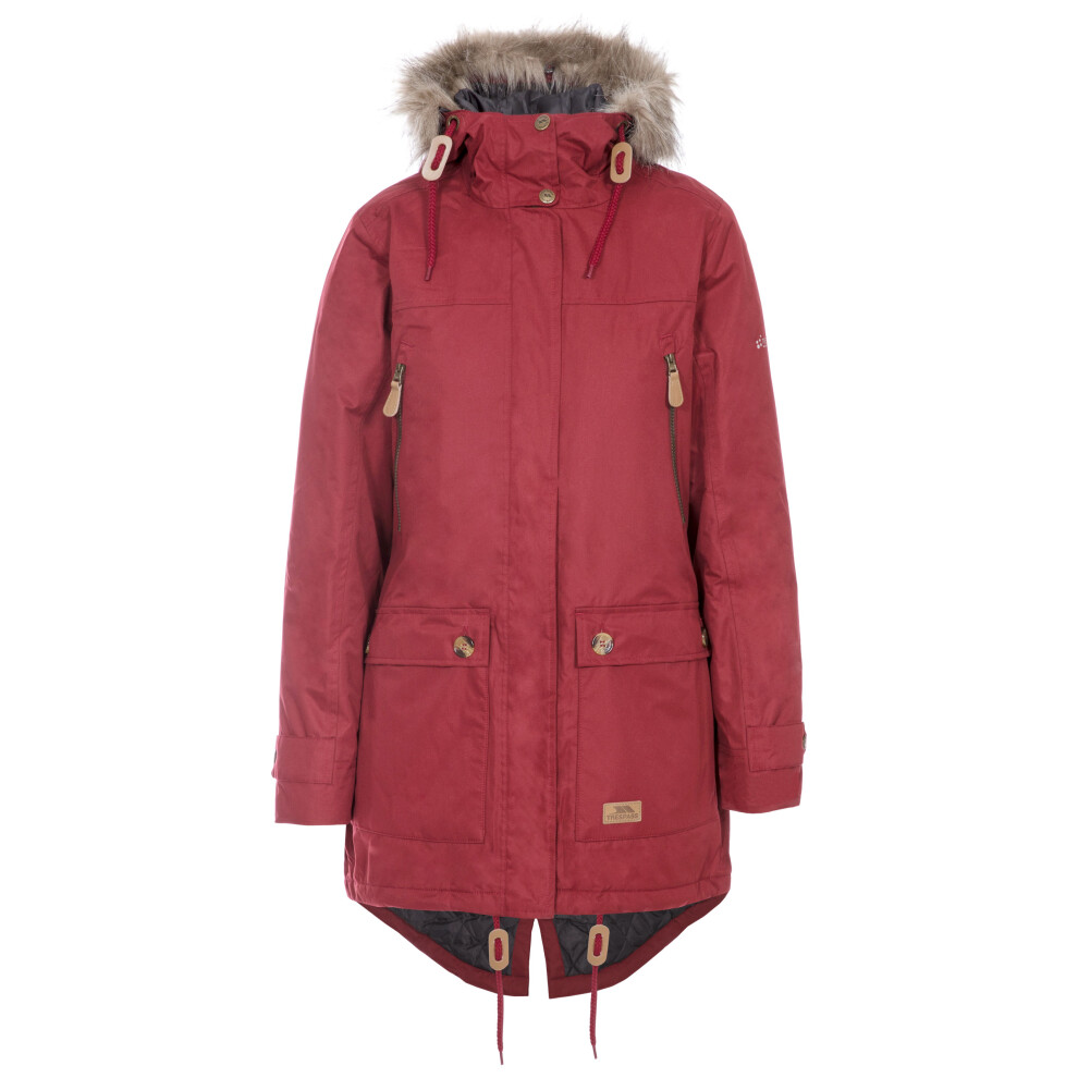 (10, Merlot) Trespass Womens Parka Jacket Waterproof Clea