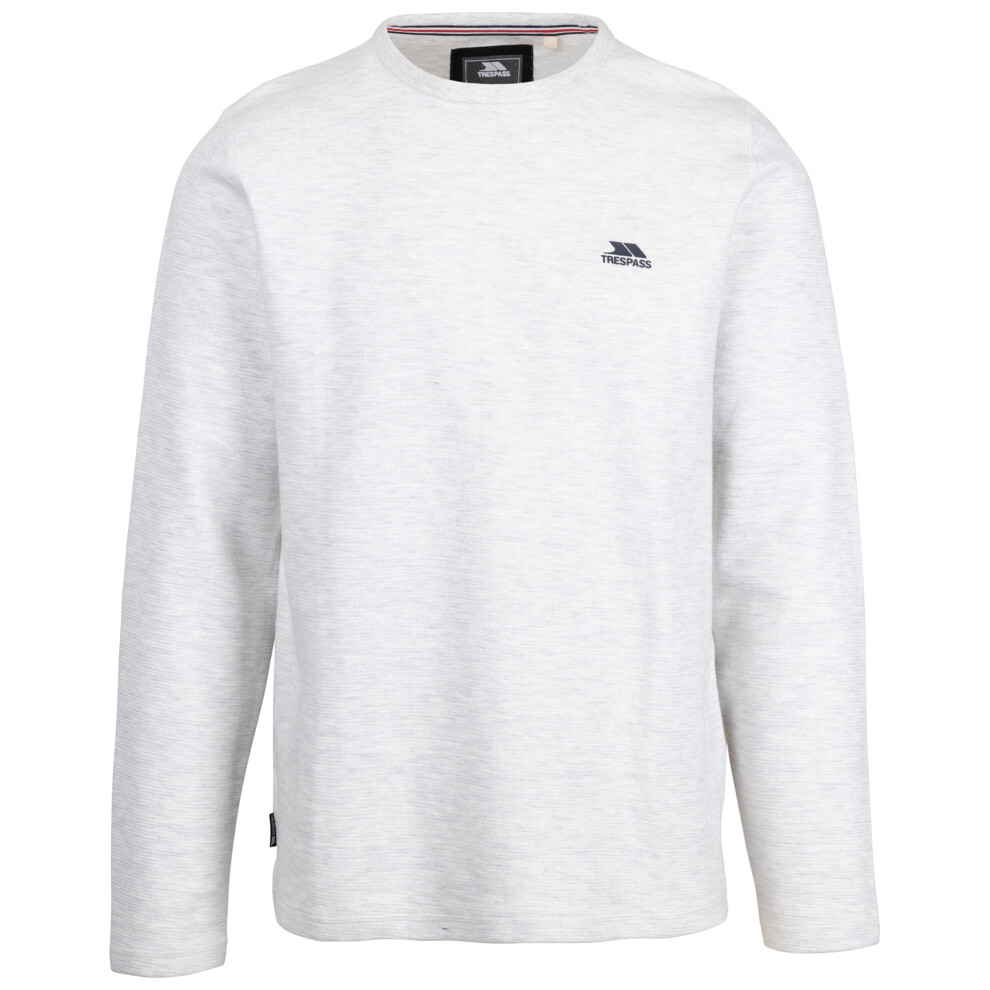 (L, Off White Marl) Trespass Mens Casual Marl Knit Sweater Calverley