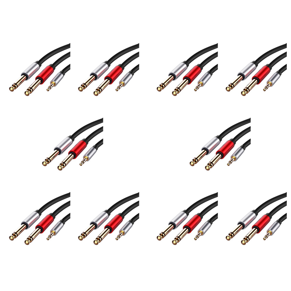3.5Mm To Dual 6.5Mm Adapter Jack Audio Cable For Guitar Mixer Bass 4854095343728