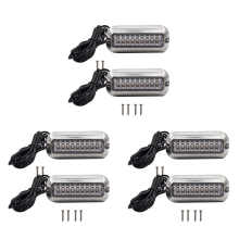 2 peças 27 Luzes LED azuis em aço inoxidável