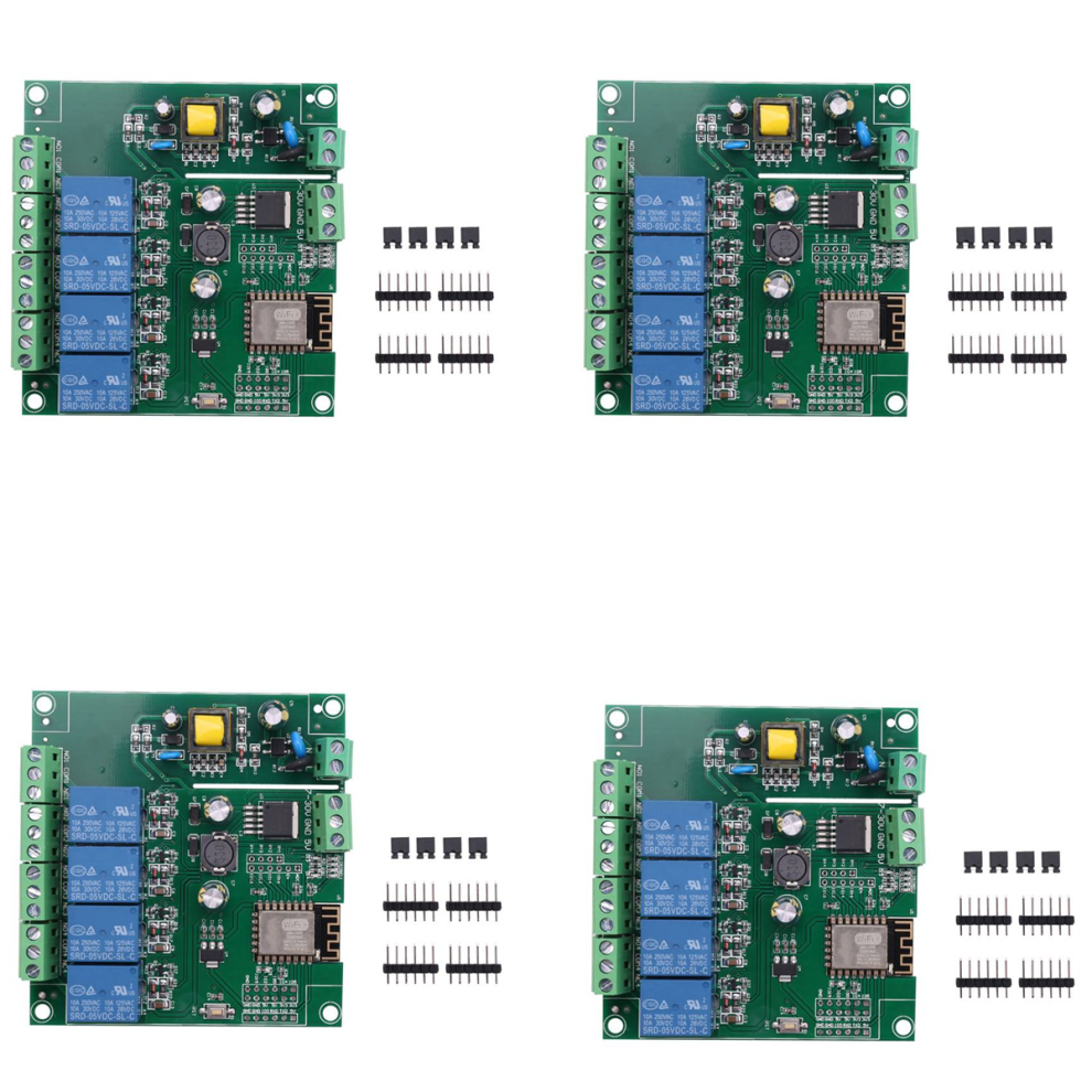 Esp8266 Esp-12F Wifi Module 4Channel Ac90-250V/Dc7-30V/5V Delay Relay 4854095349416
