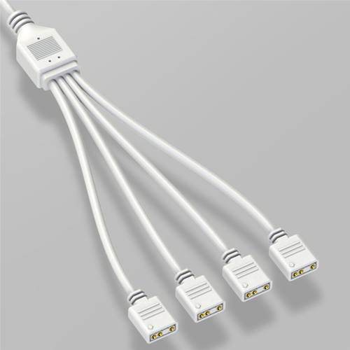5V 3-pin forlængerkabel til computer 1 til 2 hub-splitter, hvid