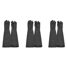 Luvas de Borracha para Jateamento com Areia, 60 cm, Preto