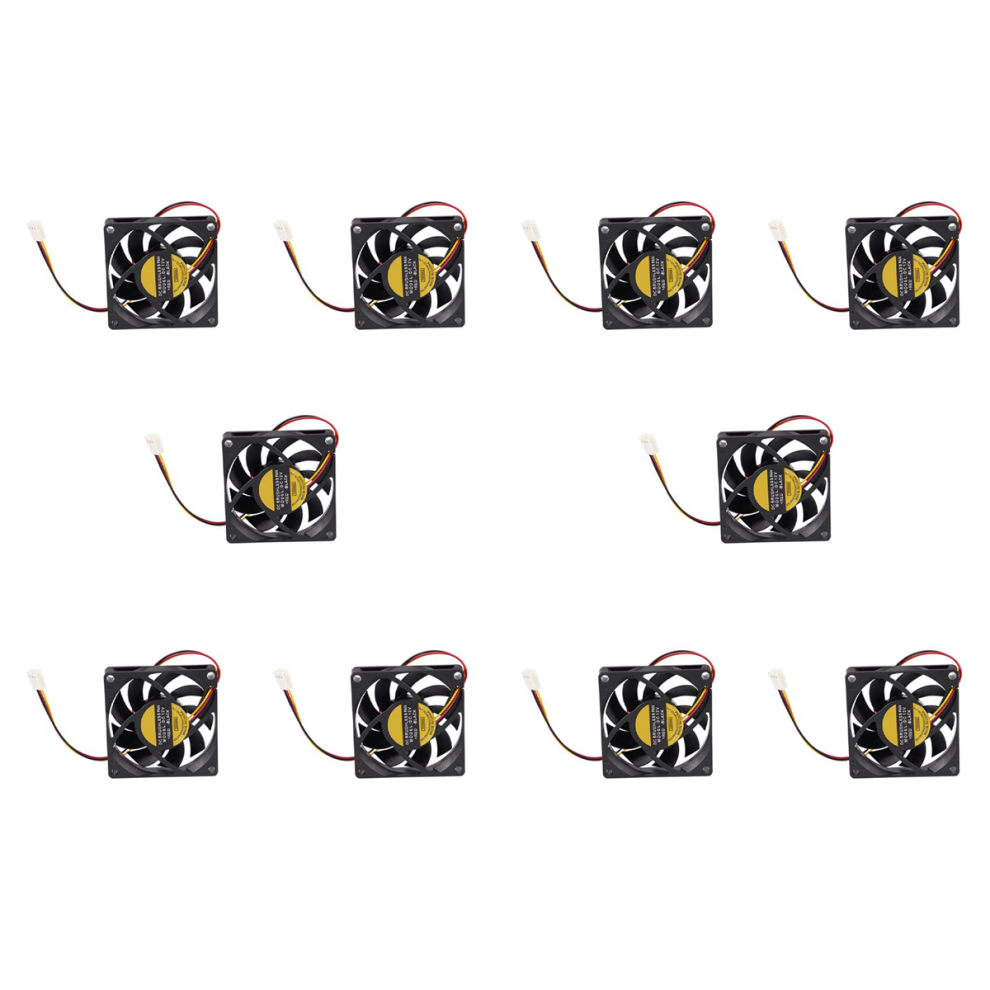 Ventola Di Raffreddamento Senza Spazzole Per Cpu Dc Per Case Del Computer Pc Da 70X70 Mm, 12 V, 3 Pin, Nera