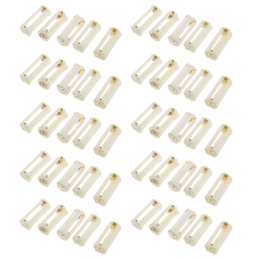 5Pcs Round 3X 1.5V Aaa Battery Holder Case Box Container White 4854095359828