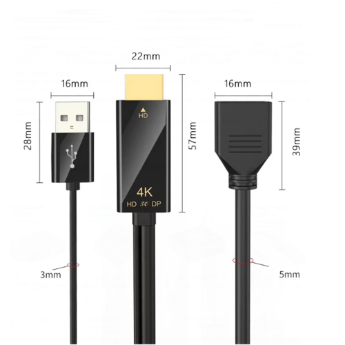 -Кαλώδιο μετατροπής από αρσενικό σε DisplayPort θηλυκό 4K@60Hz 1