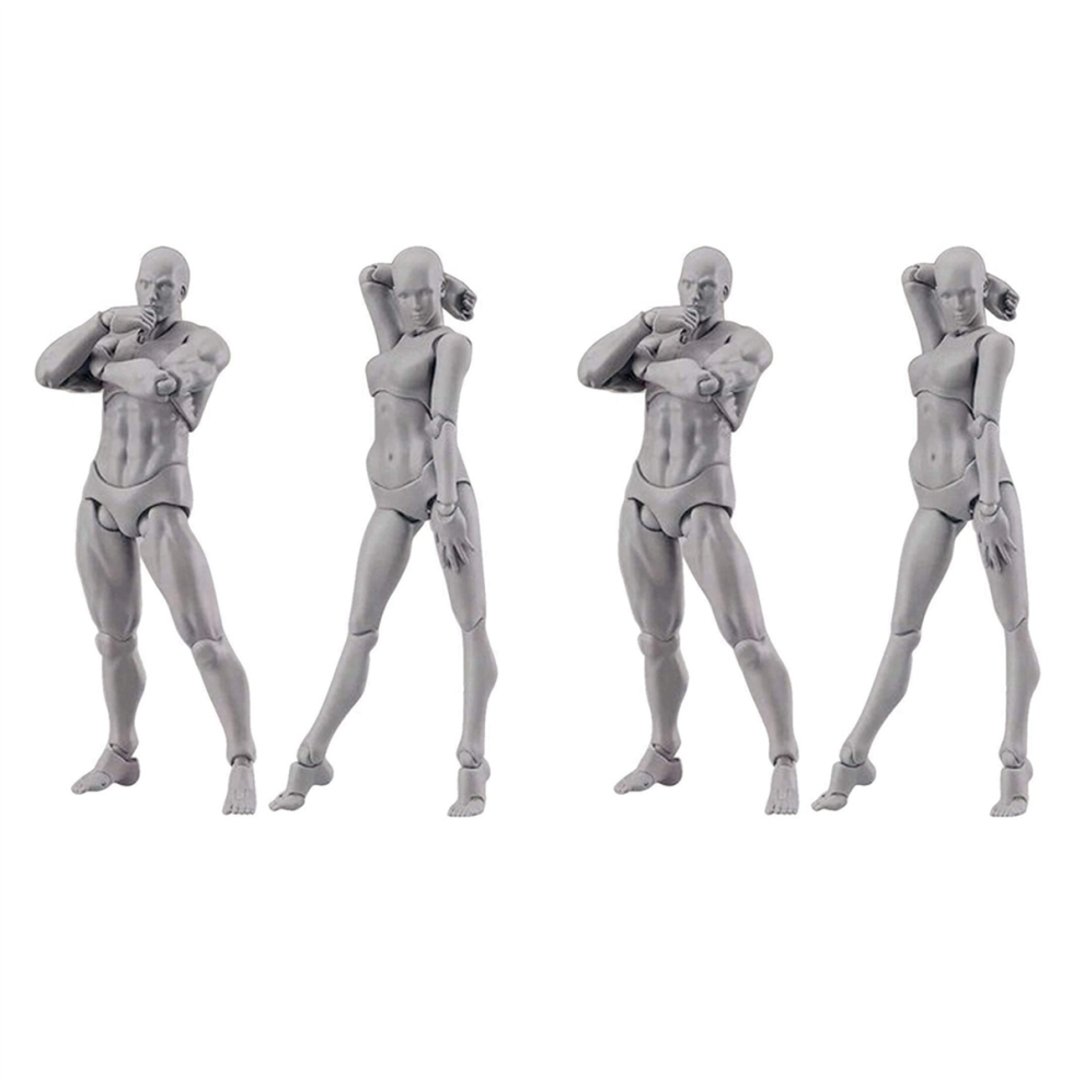 Set Di Figure Snodate Per Manichini Da Artista, Maschili E Femminili (Grigio)