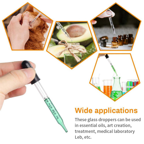 20 kpl 1 ml lasiset tiputtimet, silmätippipipetit mustat 1