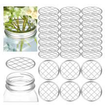30 Pcs Flower Jar Flower Lid Floral Frog with Square Grids,70mm