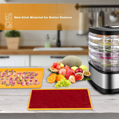 4PCS Silicone Dehydrator Sheets Dehydrator Mats with Scraper 1