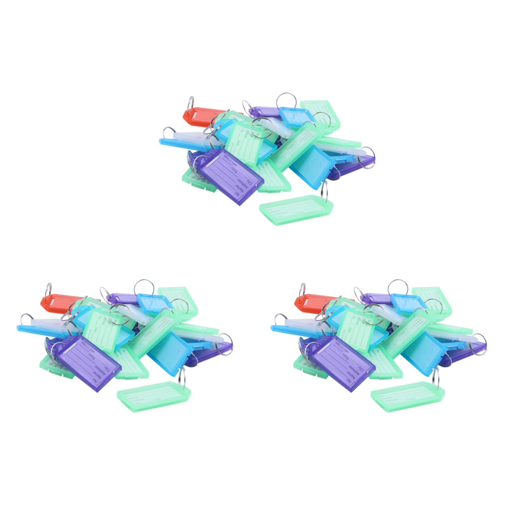 25 Etichette Identificative Per Chiavi In Plastica Multicolore Con Anello Portachiavi Da 2 Cm Di Diametro