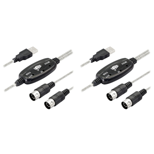 Προσαρμογέας καλωδίου USB MIDI, αρσενικό σε MIDI Din με LED για πληκτρολόγιο