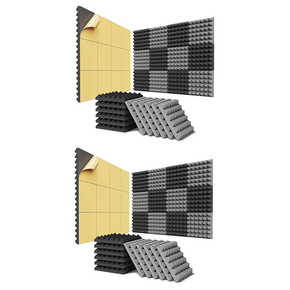 Paquete De 12 Paneles De Espuma Insonorizantes Autoadhesivos De 2 X 12 X 12 Pulgadas-image