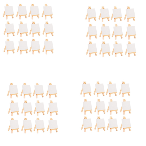 Conjunto de mini cavalete para artistas com 12 peças + mini tela de 3 polegadas x 3 polegadas para pintura