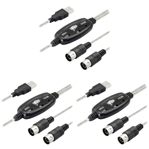 Προσαρμογέας καλωδίου USB MIDI, αρσενικό σε MIDI Din με LED για πληκτρολόγιο