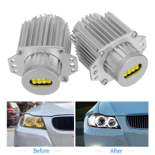 2 peças Angel Eyes CANbus 80W LED Farol Marcador Lâmpadas Brancas