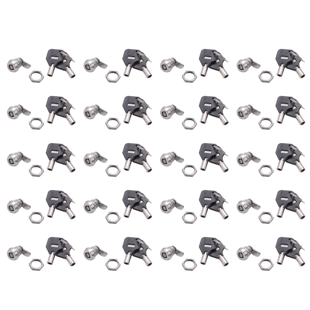 Cabinet Door Quarter Turn Security Tubular Cam Lock w Keys-image-OPC-PHSYYGF-NEW