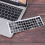 Autocollant pour clavier arabe anglais avec lettres blanches, noir 3