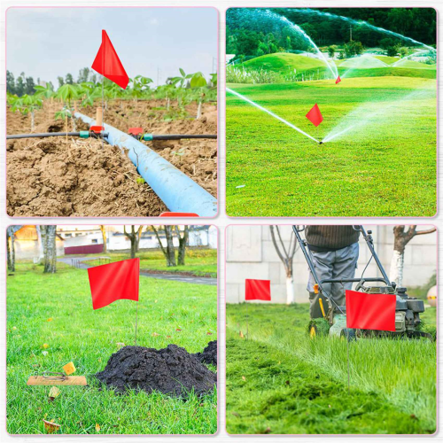 50Pack Marking Flags, Red Yard Flags 15x4x5Inch, Marker Flags 2