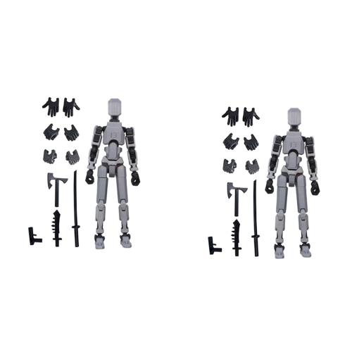 Robot Action Figure, 3D Printed with Full Articulation Gray