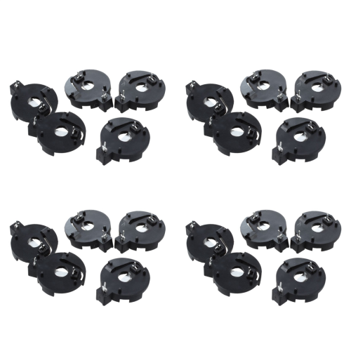 CR2016 2025 2032 Coin Cell Button Battery Holder Socket Black 5 Pcs